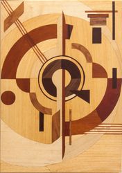 Geometric art 2 home decor suprematism style marquetry inlay framed picture wall art panel decor gift wood mosaic veneer
