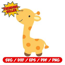 giraffe svg, cute baby giraffe clipart, jungle animals, instant download