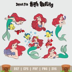 Ariel SVG Bundle, Ariel clipart, Ariel Cut file, little mermaid svg, disney trip svg, ariel party, ariel, ariel vector