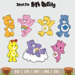 Care Bears Svg Bundle, Easy Cut, Layered By Color, Cutting File for Cricut, care bear svg, funshine bear svg