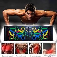 BixBin Push Up Board Foldable 14 in 1 Press Up Boards Fitness Workout Train Gym Muscle Strength Push-Up Stand Muscles Ex