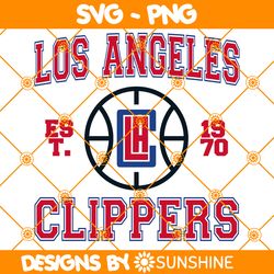 Los Angeles Clippers est 1970 Svg, Los Angeles Clippers Svg, NBA Team SVG, America Basketball Team Svg