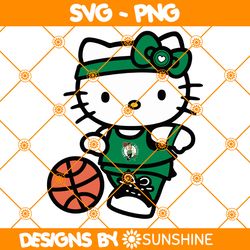 Hello Kitty Boston Celtics SVG, Boston Celtics, Hello Kitty Svg, NBA Team SVG, America Basketball Svg