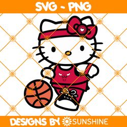 Hello Kitty Chicago Bulls SVG, Chicago Bulls Svg, Hello Kitty Svg, NBA Team SVG, America Basketball Svg