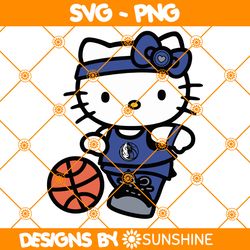 Hello Kitty Dallas Mavericks SVG, Dallas Mavericks Svg, Hello Kitty Svg, NBA Team SVG, America Basketball Svg