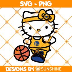 Hello Kitty Golden state Warriors SVG, Golden state Warriors Svg, Hello Kitty Svg, NBA Team SVG, America Basketball Svg