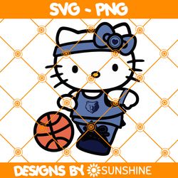 Hello Kitty Memphis Grizzlies SVG, Memphis Grizzlies Svg, Hello Kitty Svg, NBA Team SVG, America Basketball Svg
