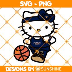 Hello Kitty New Orleans Pelicans SVG, New Orleans Pelicans Svg, Hello Kitty Svg, NBA Team SVG, America Basketball Svg