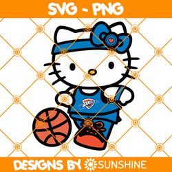 Hello Kitty Oklahoma City Thunder SVG, Oklahoma City Thunder Svg, Hello Kitty Svg, NBA Team SVG, America Basketball Svg