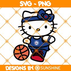 Hello Kitty Philadelphia 76ers SVG, Philadelphia 76ers Svg, Hello Kitty Svg, NBA Team SVG, America Basketball Svg
