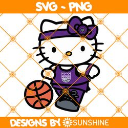 Hello Kitty Sacramento Kings SVG, Sacramento Kings Svg, Hello Kitty Svg, NBA Team SVG, America Basketball Svg