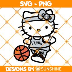 Hello Kitty San Antonio Spurs SVG, San Antonio Spurs Svg, Hello Kitty Svg, NBA Team SVG, America Basketball Svg