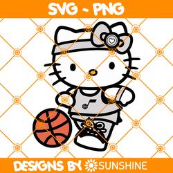 Hello Kitty Utah Jazz SVG, Utah Jazz Svg, Hello Kitty Svg, NBA Team SVG, America Basketball Svg