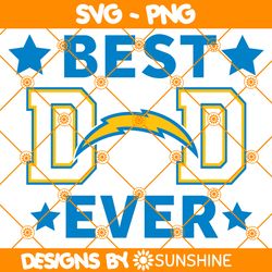 los angeles chargers best dad ever svg, los angeles chargers svg, father day svg, best dad ever svg, nfl father day svg