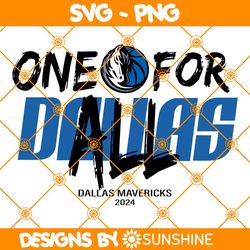 One for all Mavericks 2024 Svg, Dallas Mavericks Svg, NBA Champions 2024 Svg