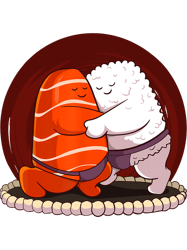 Japanese Sumo Wrestler Sushi Salmon Hug Kawaii