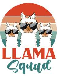 Llama Lover Squad Alpaca Animal Themed Matching Retro
