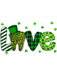 Leopard Teeth LOVE Shamrock Funny St Patricks Day