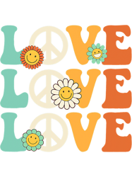 Retro Groovy Peace Sign Love Floral 70s 80s Hippie Style 1