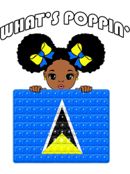 Saint Lucian Flag Popping Natural Hair For Girls Gift