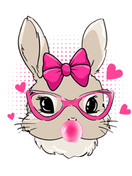 Rabbits Cute Bunny Face Tie Bandana Heart Glasses Bubblegum Easter