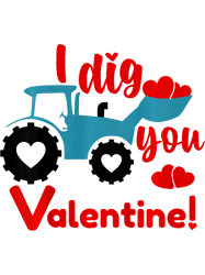 Kids Boys Valentine shirt I DIG YOU Tractor Heart Valentines-438