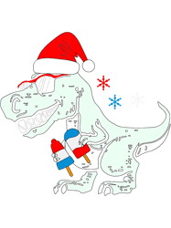 Kids Christmas In July T rex Dinosaur Toddler Ice Pops Santa Hat-439