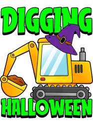 Kids Digging Halloween Costume Excavator Witch Hat Construction-446