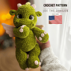 crochet pattern dragon, amigurumi dragon, crochet dragon plush, crochet tutorial, crochet animals, pattern pdf eng