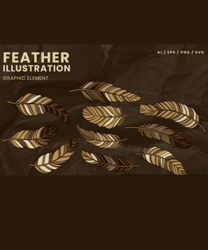 Vintage Hand Drawing Illustration Feather