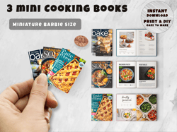 3 Mini Cooking Books with pages Printable (1:6, 1:12)