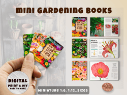 3 Mini Gardening Books with pages Printable (1:6, 1:12)