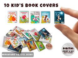 Mini 10x Kid's Book Covers Printable (1:6, 1:12)