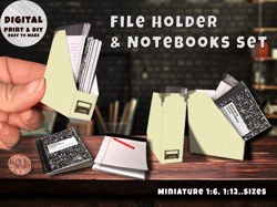 Mini Notebook set Printable (1:6, 1:12)