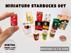 Mini STARBUCKS Coffee Printable (1:6, 1:12)
