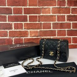 Chanel Caviar Mini Flap Bag 1.55 Black