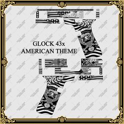 Engraving Firearms Vector Design Glock43x "AMERICAN THEME"