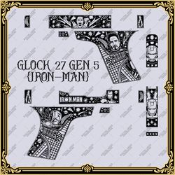 Firearms Laser Engraving Vector Design Glock 27 Gen 5 "IRON MAN"