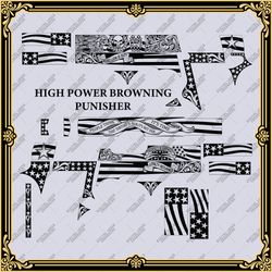 Firearms Laser Engraving Vector Design High Power Browning "PUNISHER"