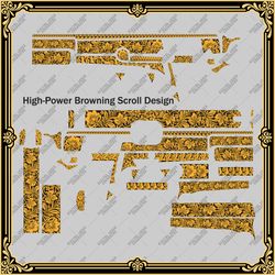 Laser Engraving Firearms Vector Design HIGH POWER BROWNING "SCROLLWORK"