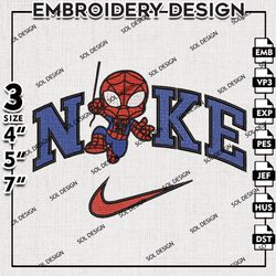 Nikey Spiderman Hanging Embroidery Files, Spider man Embroidery Design, Marvel Movie Emb File, 3 sizes Machine Emb Files