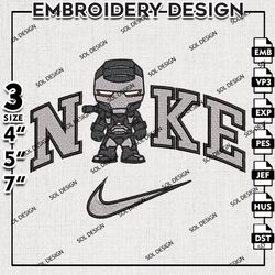 Nikey War Machine Embroidery Files, Iron man Embroidery Design, Marvel Movie Emb File, 3 sizes Machine Emb Files