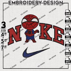 Nikey Funny Spiderman Embroidery Files, Spider man Embroidery Design, Marvel Movie Emb File, 3 sizes Machine Emb Files