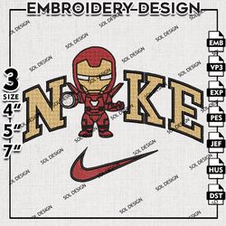 Nikey Iron Man Shooting Embroidery Files, Superhero Embroidery Design, MCU Emb, 3 sizes Machine Emb File