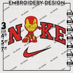 Nikey Iron Man Posing Embroidery Files, Superhero Embroidery Design, MCU Emb, 3 sizes Machine Emb File, Digital Download
