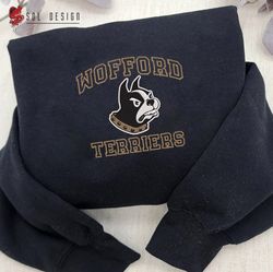Wofford Terriers Embroidered Sweatshirt, NCAA Embroidered Sweater, NCAA Wofford Terriers Shirt, Embroidered Hoodie