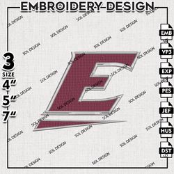 Eastern Kentucky Colonels NCAA Logo Embroidery Files, NCAA Team Embroidery Design, NCAA 3 sizes Machine Emb Files