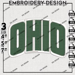 Ohio Bobcats Ncaa Writing Logo Embroidery File, NCAA Ohio Bobcats Embroidery Design, NCAA 3 sizes Machine Emb File