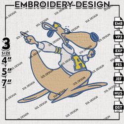 NCAA Akron Zips Logo Embroidery File, NCAA Akron Zips Mascot Logo Embroidery Design, 3 sizes Machine Emb Files