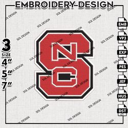 NC State Wolfpack embroidery Files, NC State Wolfpack embroidery, Ncaa NC State Wolfpack, NCAA embroidery